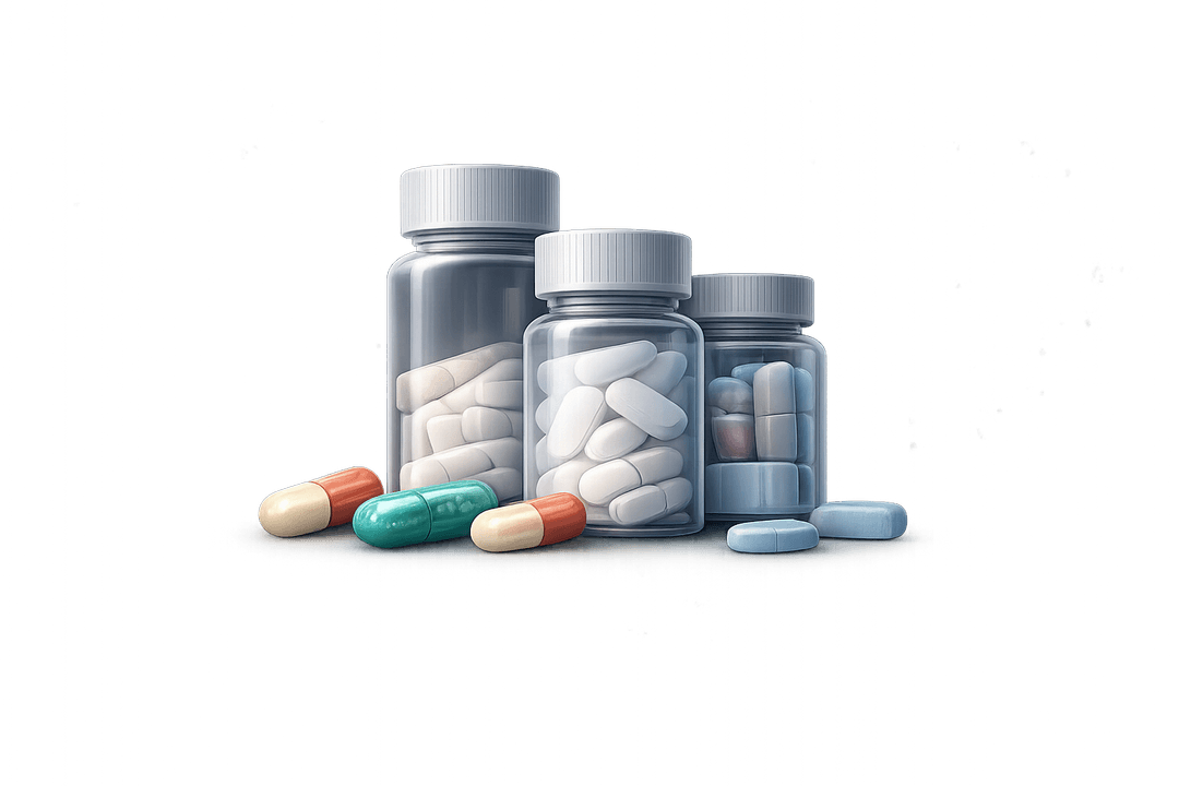 Generic supplement bottles